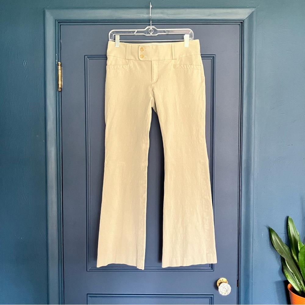 Banana Republic Martin Fit Pants Womens Size 8 Tan Wide Leg